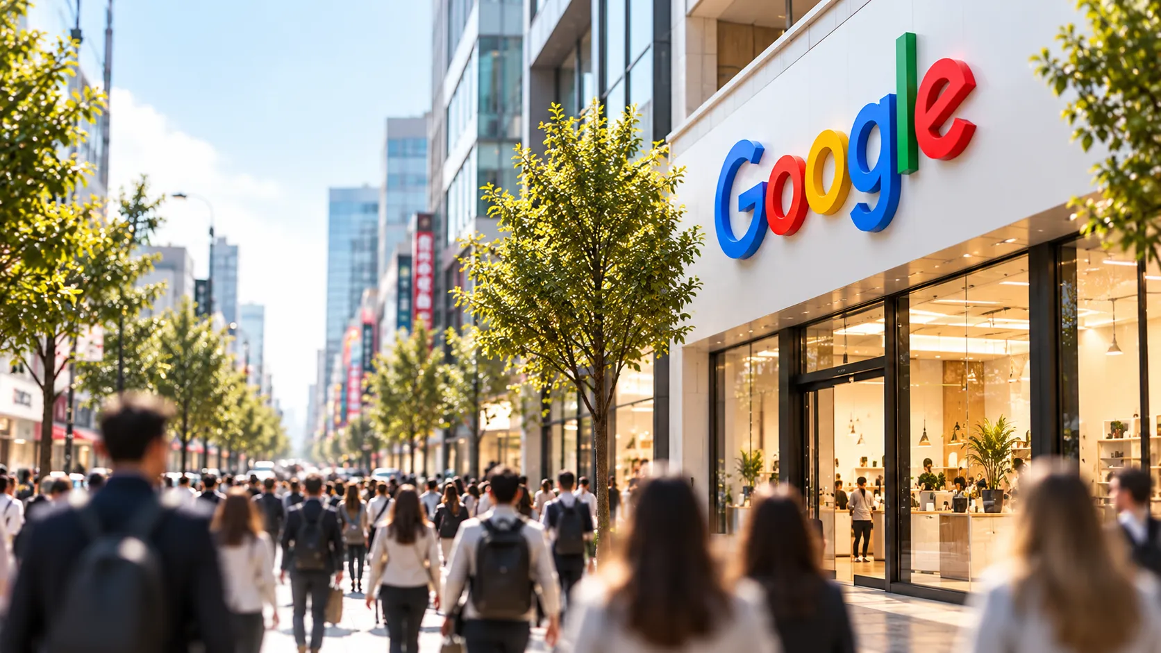 Google ve hareketli alışveriş caddesi